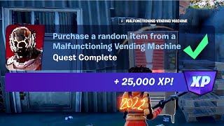 Purchase a random item from a Malfunctioning Vending Machine Fortnite [upl. by Phyllys77]