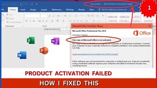 How to Fix Office  Product Activation Failed  This Copy of Microsoft Office is Not Activated [upl. by Meelak242]