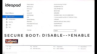 HOW TO ENABLE SECURE BOOT IN WINDOWS 11 ON LENOVO IDEAPAD GAMING 3 IN 2024 [upl. by Perceval1]