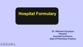 Hospital formularyPharmD IVhospital pharmacyBPharm IV year VII sempharmacy practicePCI syllabus [upl. by Sutton173]