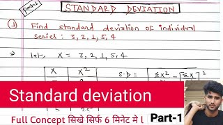 Standard deviation for individual series  Standard deviation in Hindi  Statistics  Arya Anjum [upl. by Lectra]