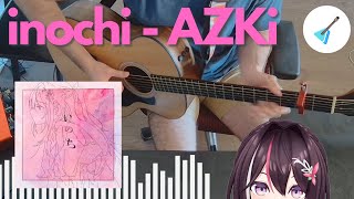 inochi  AZKi Guitar Cover Free Tabs in Description [upl. by Nylirahs]