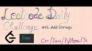 415 Add Strings  Leetcode  Easy  cpp  java  javascript  python [upl. by Macri]