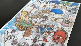 MapleStory In Lith Harbor  Timelapse DrawingPainting Fan Art [upl. by Vinita]