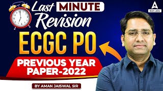 ECGC PO 2022 Last Minute Revision  Previous Year Paper 2022  by Aman Jaiswal Sir [upl. by Solotsopa]