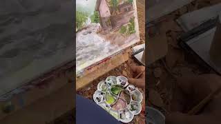 First Plein air painting 🖼️ art painting youtube artist pleinairart [upl. by Gilles]