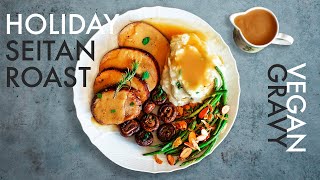 Vegan Christmas Seitan Roast  Vegan turkey amp Gravy [upl. by Felisha]