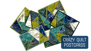 Crazy Quilt Postcard Live Demonstration with Jackie Erickson [upl. by Aiz248]