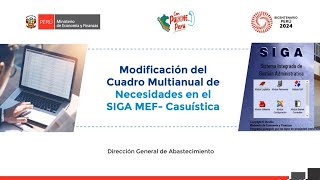 Modificación del Cuadro Multianual de Necesidades en el SIGA MEF  Casuística [upl. by Ydnil]