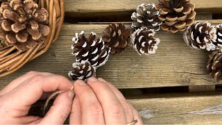 Easy Painted Pinecone Garland craftfairies [upl. by Eedna]