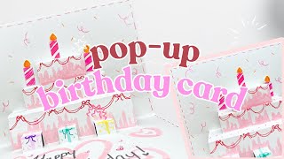 DIY PopUp Birthday Card Tutorial  DIY Aesthetic card  Handmade Greeting Cards ˏˋ°•⁀➷ [upl. by Snah13]