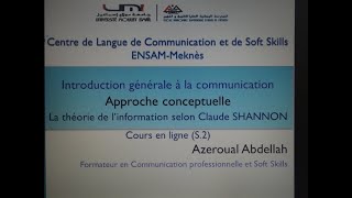 Communication Théorie de linformation et de la communication selon SHANNON [upl. by Clemmy]