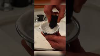 👁👄👁 ASMR Relaxing Lathering Shaving Cream In Bowl amp Face shorts [upl. by Atiral154]