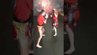 K1 Kickboxing Training  High Volume Low Kick Pad Work [upl. by Otrebogir]