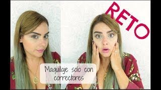 RETO maquillaje SOLO usando corrector [upl. by Calvinna]