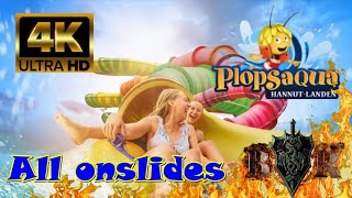 All onslides Plopsaqua LandenHannuit 4K [upl. by Yuille905]