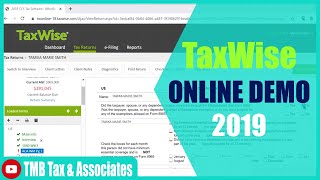 TaxWise Online Demo 2019  Tax Return Explained  How to Setup and Use the TaxWise [upl. by Oner]