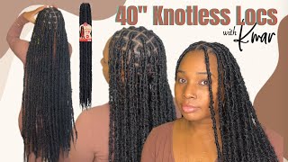 DISTRESSED FAUX LOCS ON 4C HAIR premade locs  LESS WRAPPING  Knotless Method [upl. by Attiuqaj]