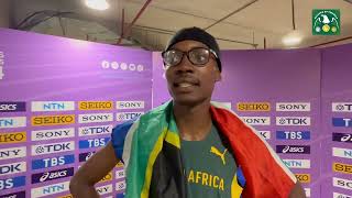 South Africas Udeme Okon after winning 400m GOLD [upl. by Ydnor]