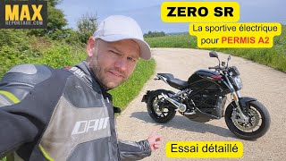 ZERO SR  une sportive électrique pour PERMIS A2 Essai détaillé [upl. by Ardnuasal]