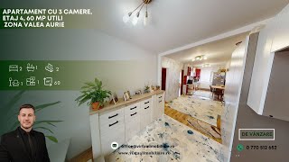 Apartament de vanzare in Sibiu 3 camere  mobilat utilat  Valea Aurie [upl. by Kai]