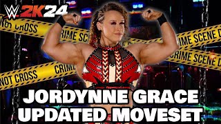 WWE 2K24 Jordynne Grace Updated Moveset  Superstar Settings [upl. by Romola]