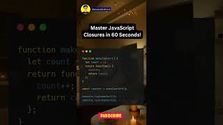 🚀 Master JavaScript Closures in 60 Seconds 🔐 JavaScript Closures WebDevelopment Shorts viral [upl. by Brogle]