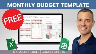 FREE Monthly Household Budget Spreadsheet Template  GOOGLE SHEETS and EXCEL  Personal Finance [upl. by Marj]