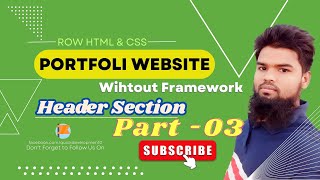 03Portfolio Website Design Using Row HTML and CSS  Header Section  Beginners Friendly [upl. by Esac839]