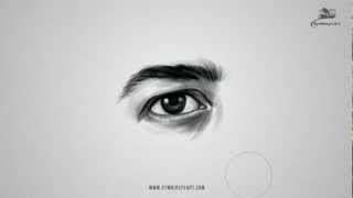 How to draw Realistic Male Eye [upl. by Nirehtak]