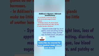 Addisons DiseaseFreeMedicalEducationld3sfnursingmedicalviralshorts youtubeviralshortsViral [upl. by Anahoj]