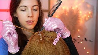 ASMR Scalp Check Dandruff Removal 💆‍♀️ Sleep Inducing Fake Snow [upl. by Ehctav]