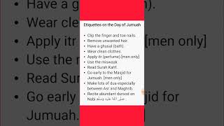 Etiquettes on the Day of Jumuah [upl. by Everest]