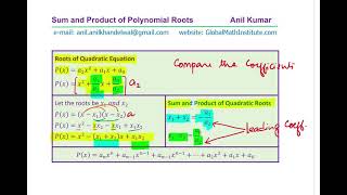 Derivation of Sum and Product of Roots of Polynomials and Exam Practice GCSE IBSL [upl. by Narut]