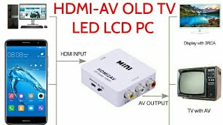 HDMI AV How To Connect Smartphone To OLD TV LED TV HDTV [upl. by Ware]