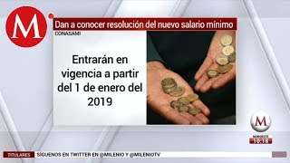 Publican monto de nuevos salarios mínimos para 2019 [upl. by Prue255]