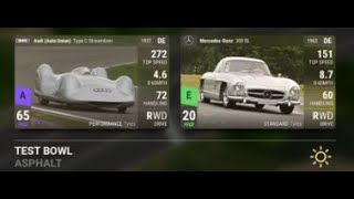 Audi Auto Union Type C Streamliner vs Mercedes 300SL TEST BOWL [upl. by Zetrac]