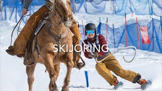 UTAH SKIJORING Epic Horse amp Ski Race [upl. by Itoyj393]