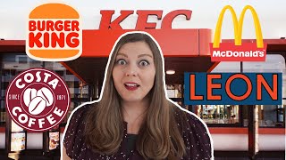 Eating BRITISH Fast Food for 24 Hours Americans Try British Food [upl. by Bible]