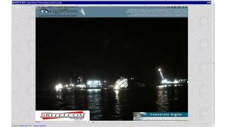 GiglioNews  Costa Concordia Parbuckling 16913 2250  0250 [upl. by Shiverick399]