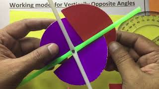 Working model for VERTICALLY OPPOSITE ANGLES ideal maths lab with models and projects [upl. by Hayashi]