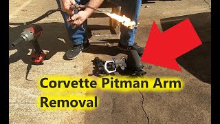 Easy Pitman Arm Removal  C3 Corvette [upl. by Nauqyaj]