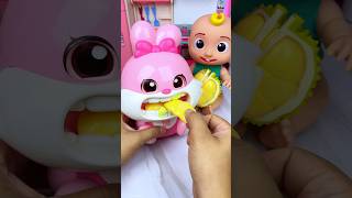 Satisfying With Unboxing Miniature Cute Pink Rabbit Set Toys Eating Durian ASMR Videos [upl. by Akienat]