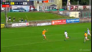 GAA HIT OF THE YEAR CONTENDER  KILMOYLEY PLAYER SCORES POINT BUT GETS LANDED IN THE STAND [upl. by Allimaj671]