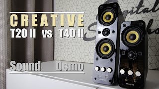 Creative T20 Series II vs Creative T40 Series II  Sound Demo w Bass Test [upl. by Iclehc]