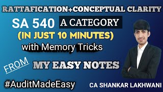 SA 540 in 10 Minutes with Memory Tricks I Sure shot Exemption I CA Final amp Inter Audit [upl. by Comptom]