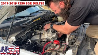 How to delete EGR and install block off plates on 201720182019 F250  F350 [upl. by Sig]