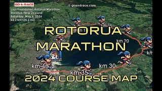 Lion Foundation Rotorua Marathon 2024 3D video course map [upl. by Yrneh]