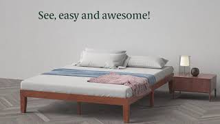 Zinus  Wen 12in Wood Platform Bed Assembly Instructions [upl. by Ilac416]