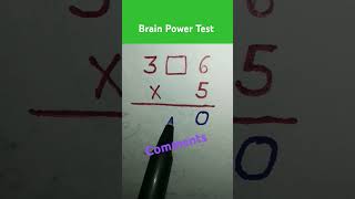 Brain Power Test  only fort genius maths shorts [upl. by Nivonod]